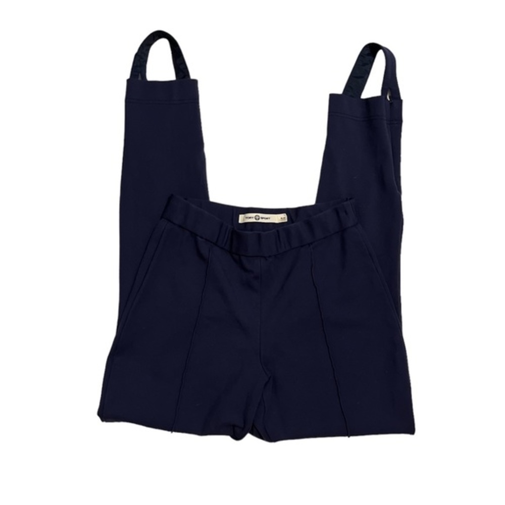 Tory Sport navy blue cotton blend stirrup legging pant